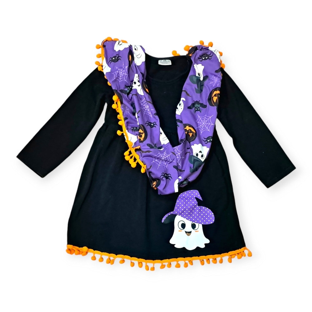 Girls Halloween 2 piece Ghost and scarf set